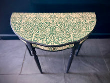 Load image into Gallery viewer, Half Moon Console Table decoupaged in classic William Morris Brer Rabbit